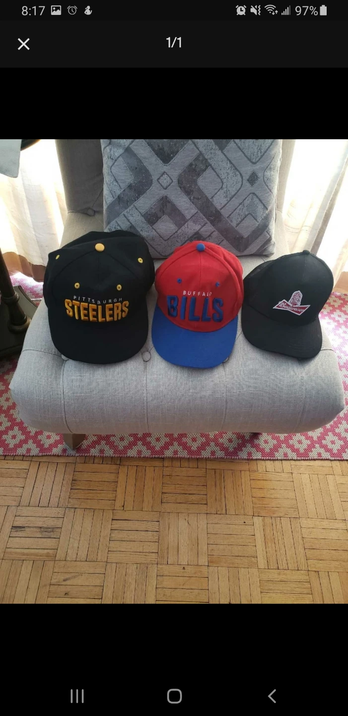 Collection of 5 Baseball Caps - NFL & NHL Teams - photo 2