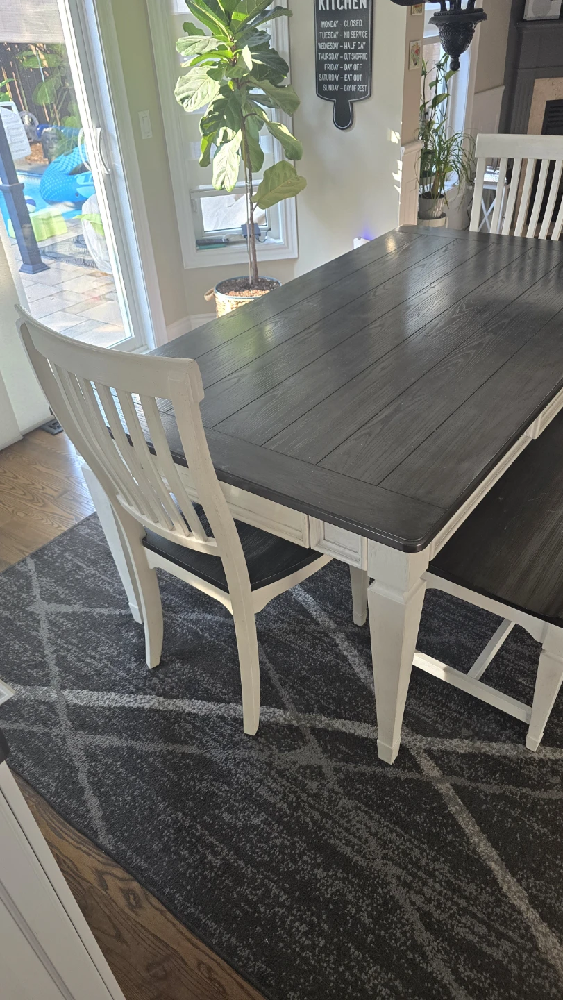 Country Dining Table with Bench and Chairs
