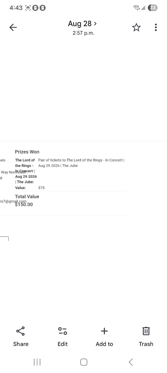 The Lord of the Rings: The Two Towers - In Concert Tickets (2)