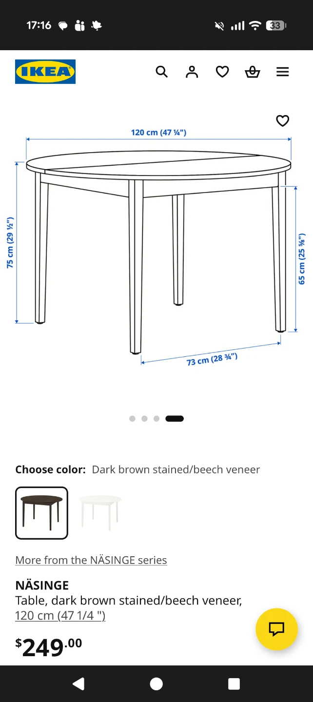 IKEA NÄSINGE Dining Table - Dark Brown - photo 4