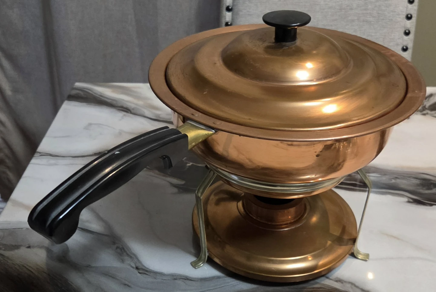 Vintage Copper Fondue Pot Set