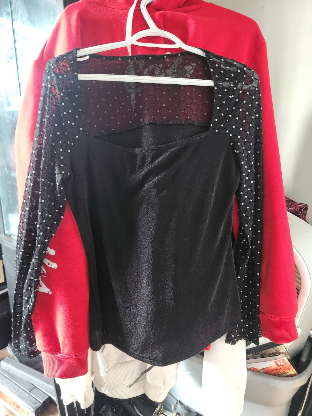 Black Sparkly Mesh Top