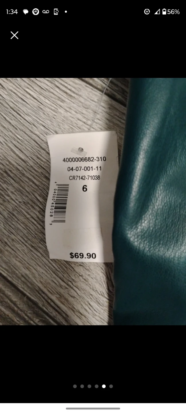 Teal Faux Leather Belted Pants Size 6 - photo 5