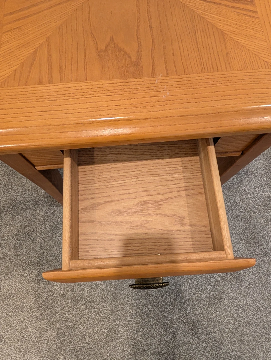 2 night stand - Oak Wood End Table with Drawer - photo 2