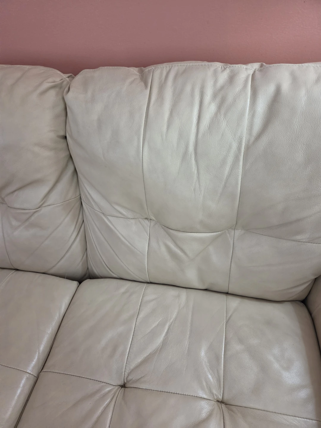 Cream Leather Sofa by Ashley - photo 2
