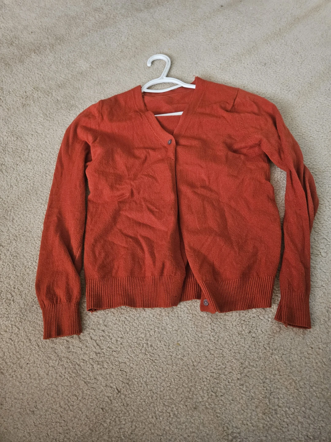 Orange Cardigan Sweater