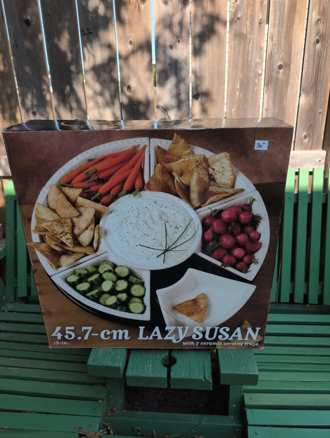 45.7-cm Lazy Susan with 7 Ceramic Serving Trays