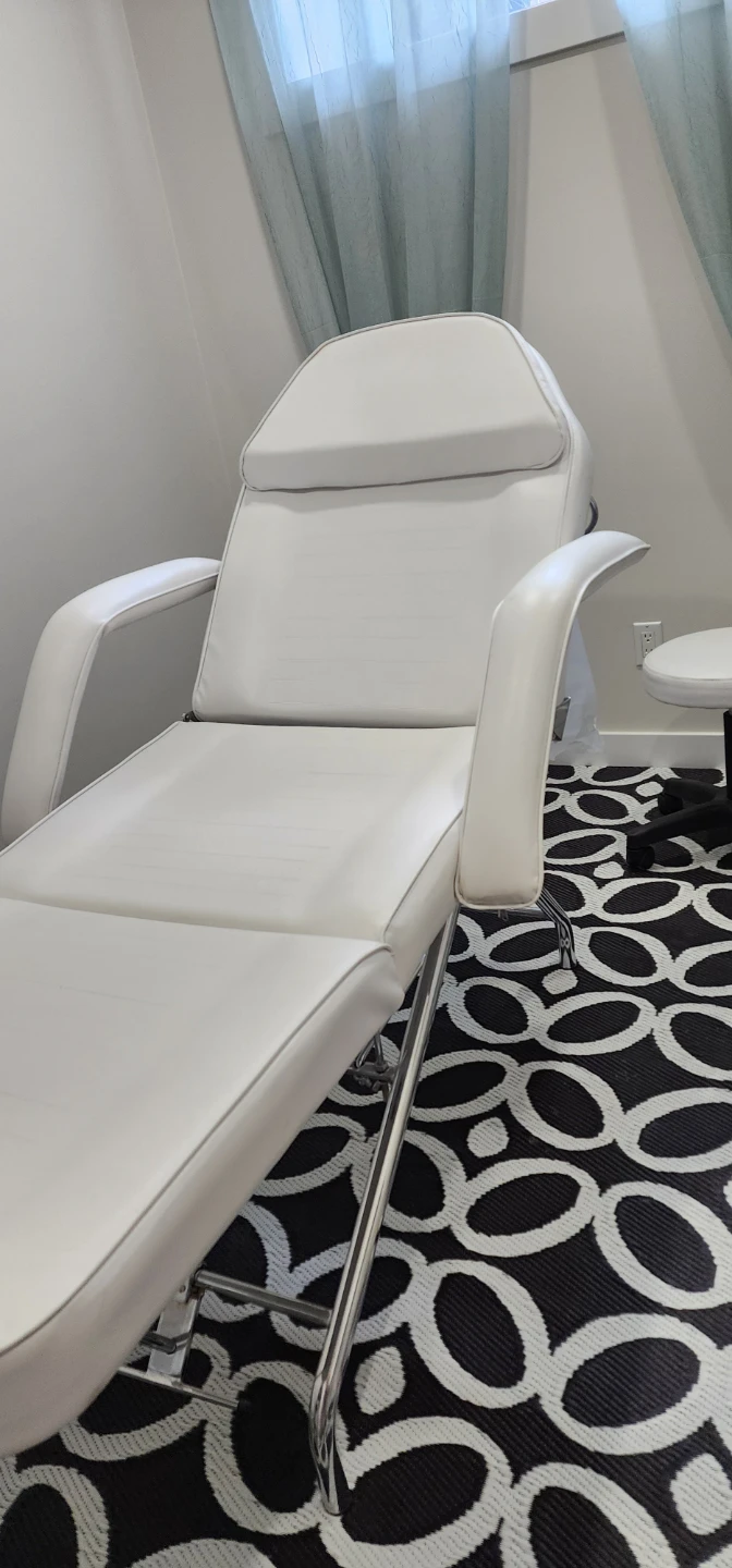 White Massage Table with Stool