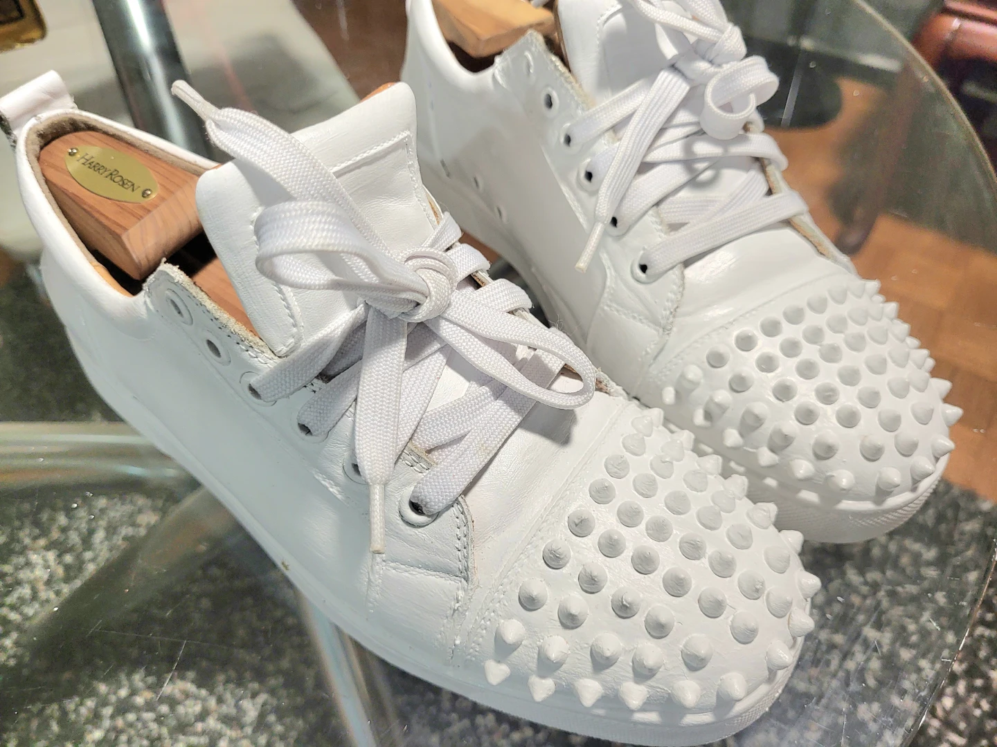 Christian Louboutin White Spiked Low-Top Sneakers - photo 2