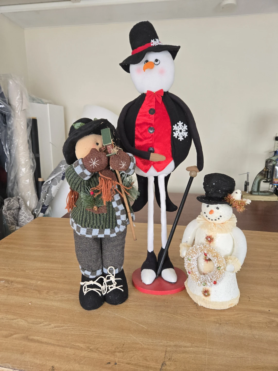 Set of 3 Christmas Snowman Decorations
