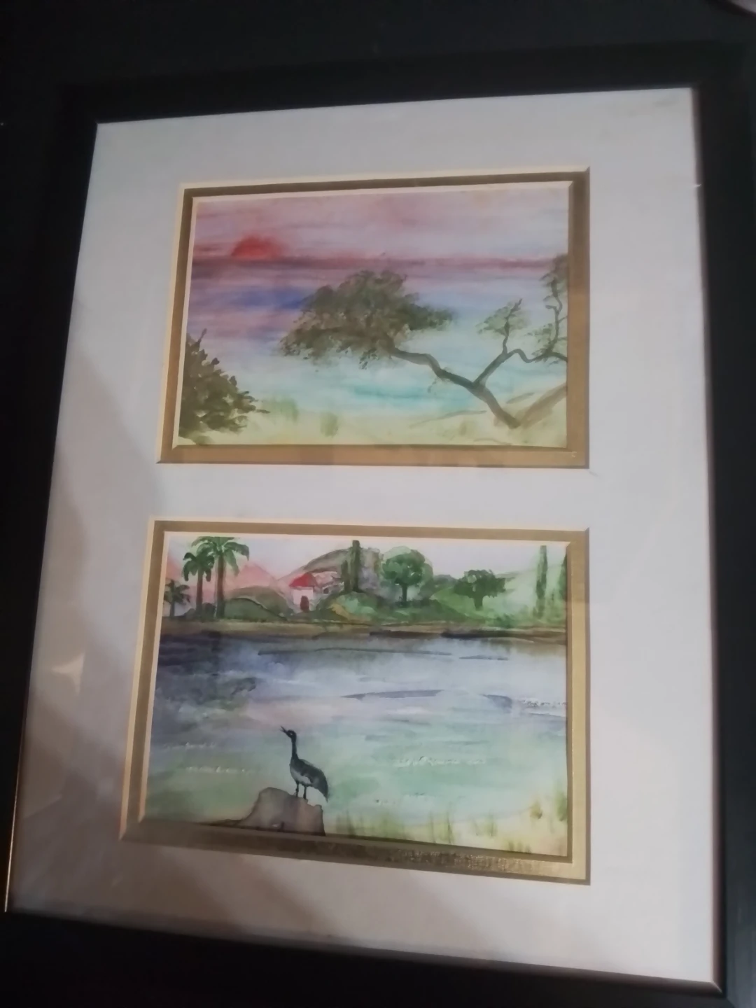 Framed Watercolour Art - Two Landscape Scenes - photo 4