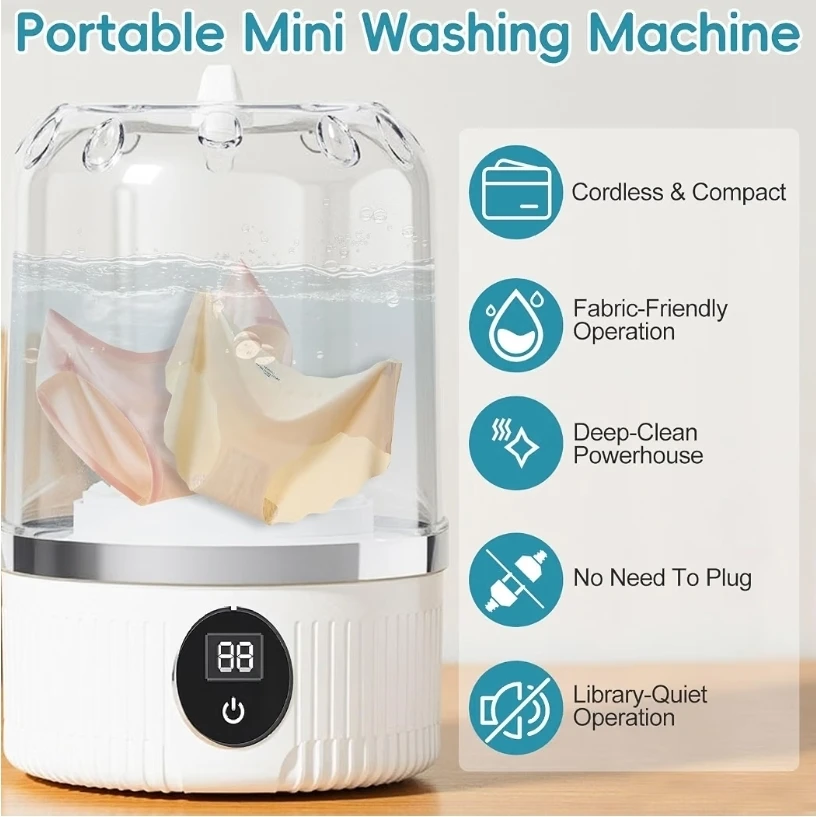 Wireless Mini Washing Machine - Portable & Rechargeable - photo 4