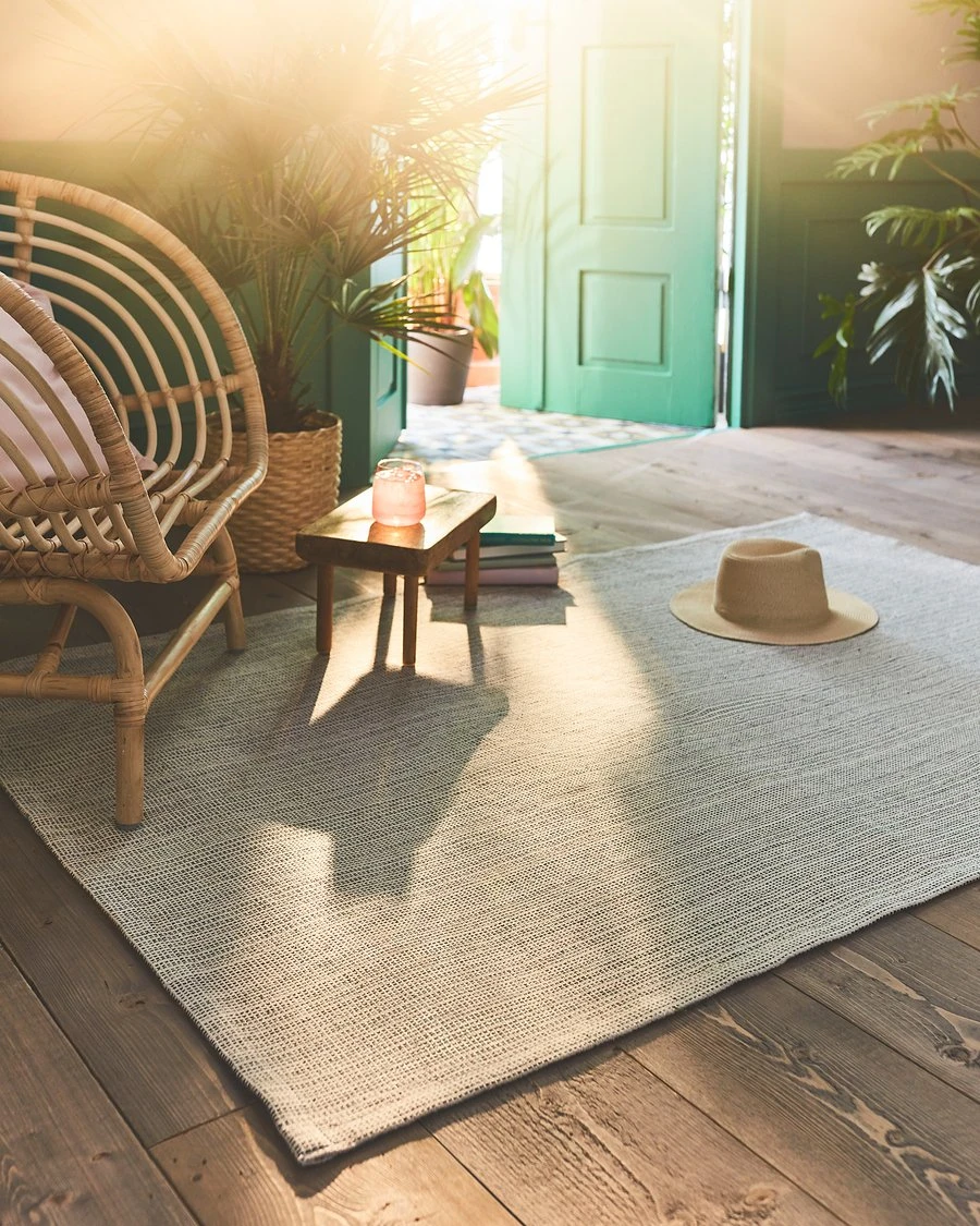 IKEA TIPHEDE rug, flatwoven, natural/black
