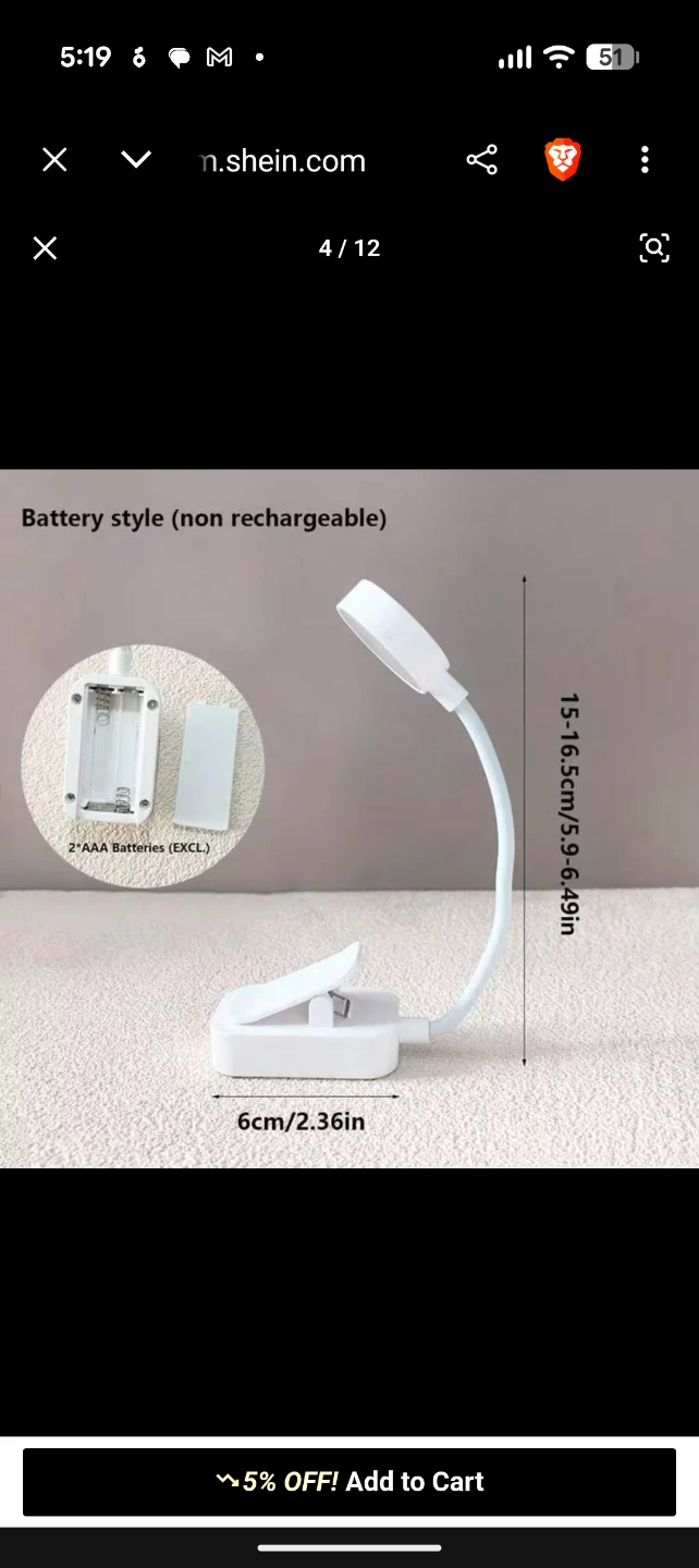 Portable clip-on LED reading light - 3 modes - photo 2