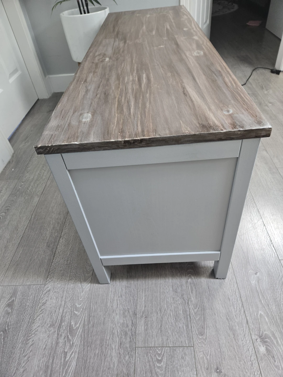 Refinished tv stand bench ikea hemnes - photo 5