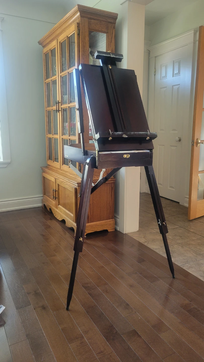 Large Wooden Artist Easel with Storage.