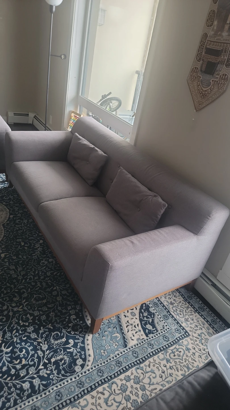 Grey Loveseat and 3 seater Sofa - photo 2