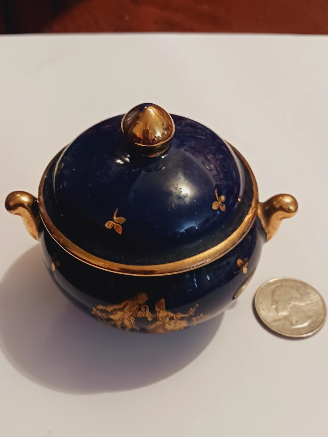 Limoges France Porcelain Miniature Trinket Dish with Lid - photo 2
