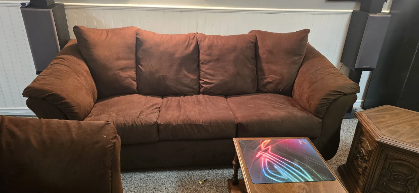 Sofa set, entertainment centre, coffee and end tables - photo 3