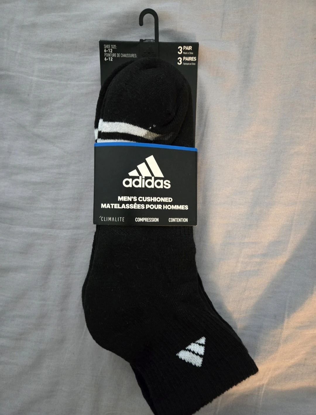 Adidas - Men's cushioned Climalite socks - 3 pairs