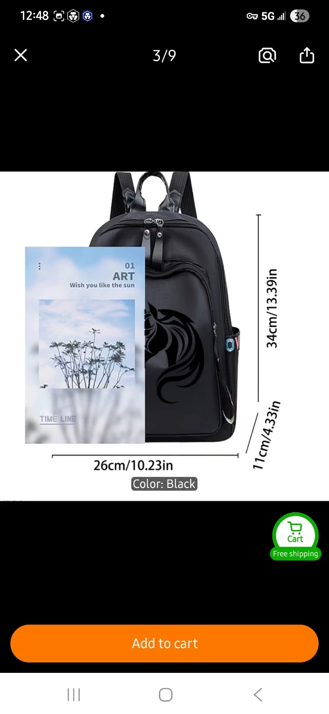 Black Backpack with Horse Design and "LOVE" Straps - photo 2