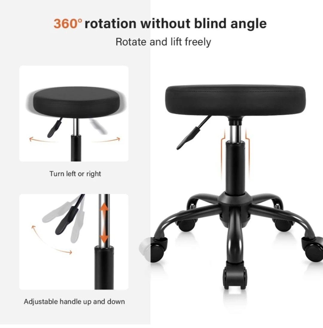 Adjustable Swivel Stool with Wheels - photo 3