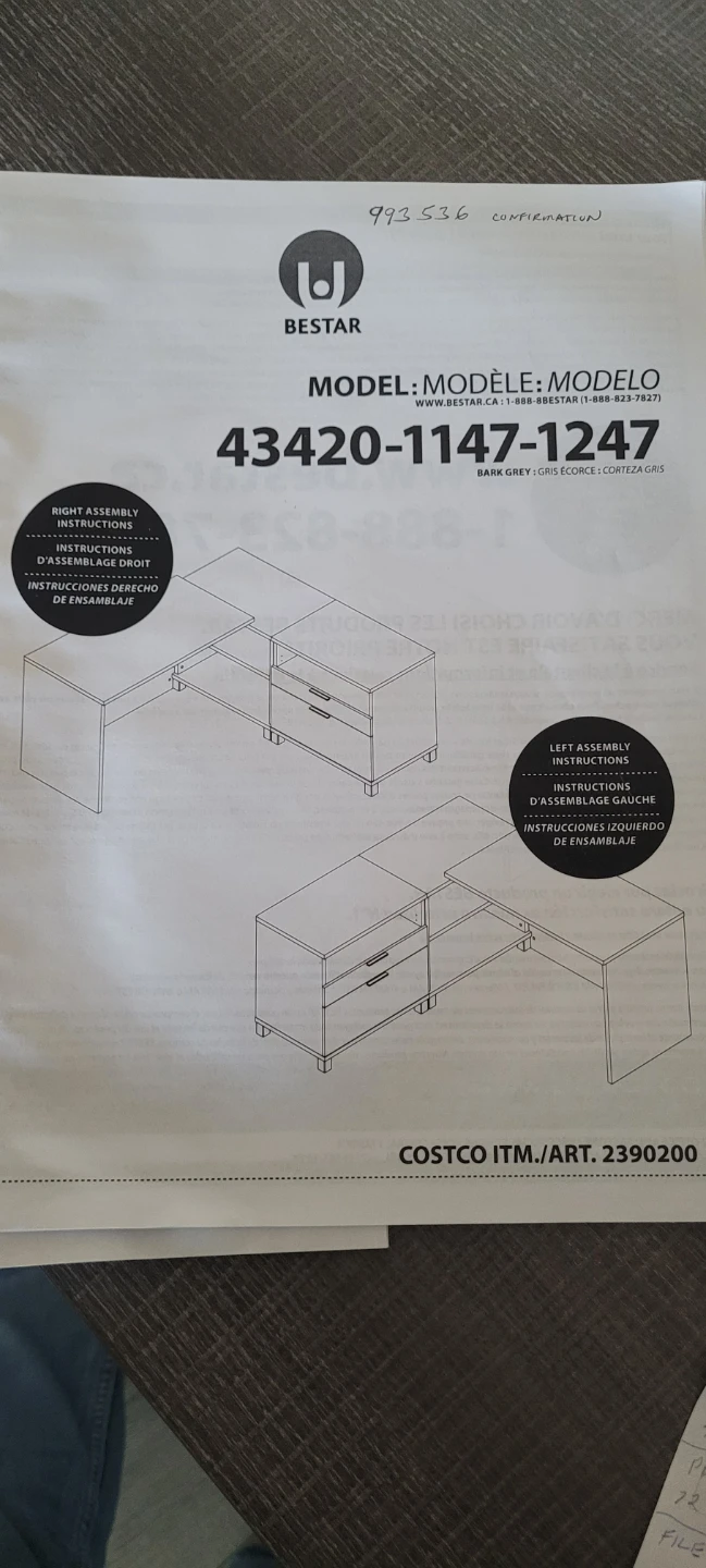 Bestar 43420-1147-1247 L-Shaped Desk with Storage - photo 4