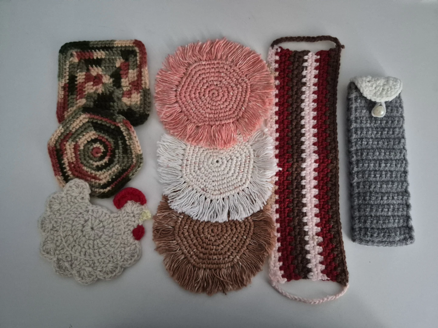 Cozy Crochet Bundle - Coasters, Sleeve & Pouch