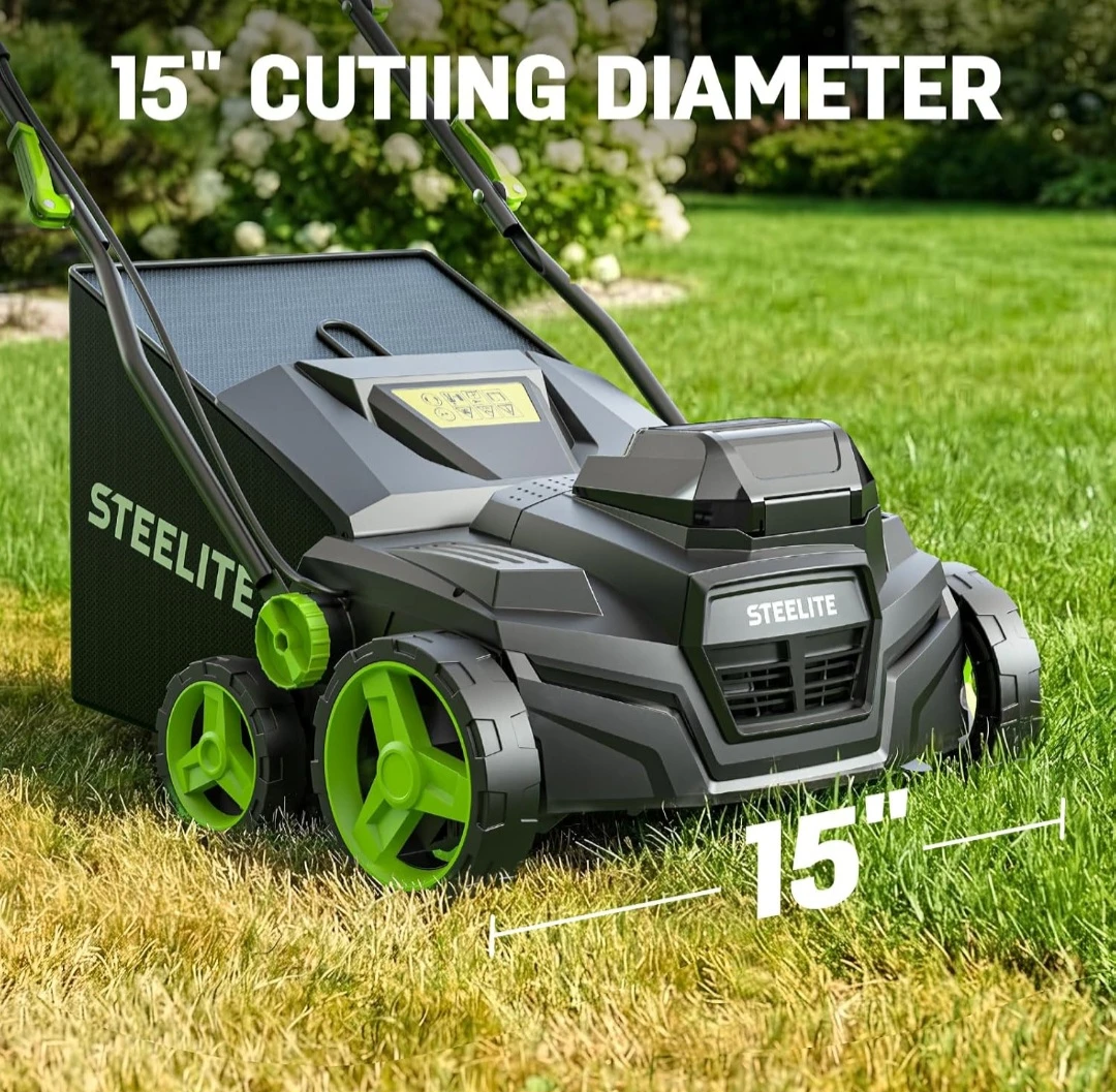 STEELITE 15-inch Cordless Electric Lawn Mower