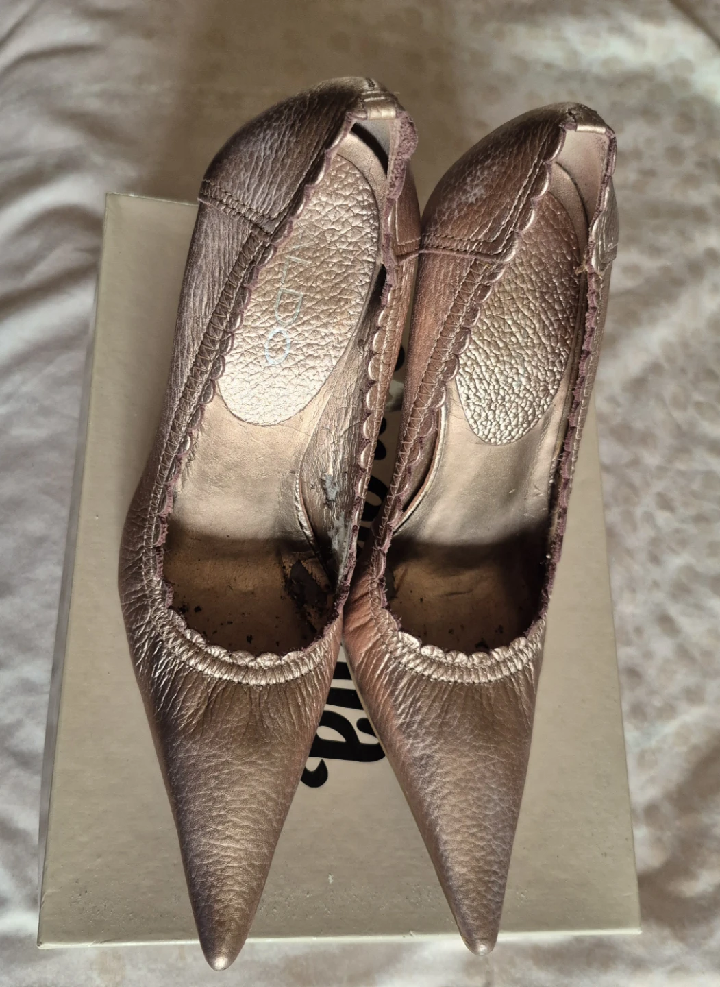 Aldo Rose Gold Pointed Toe Heels Size 4 - photo 2