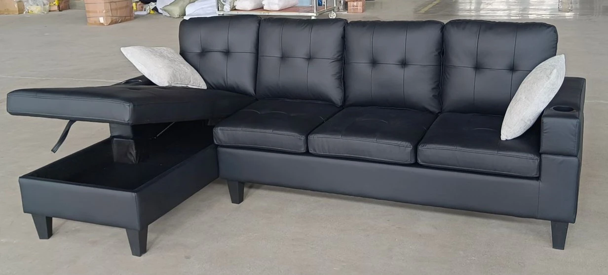 Sectional Sofa with Storage Brand New Faux Leather