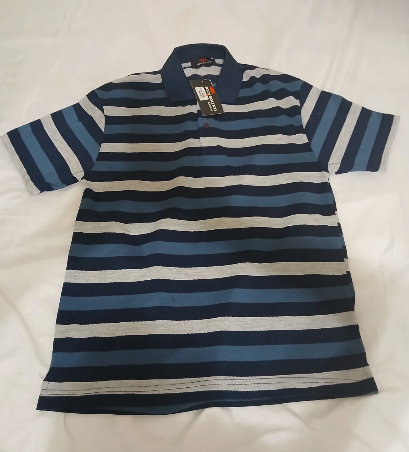 Oshman's Striped Polo Shirt M size