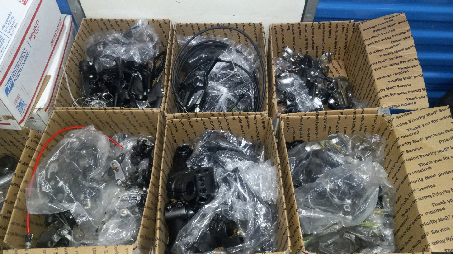 Lot of Assorted Black Bicycle Parts