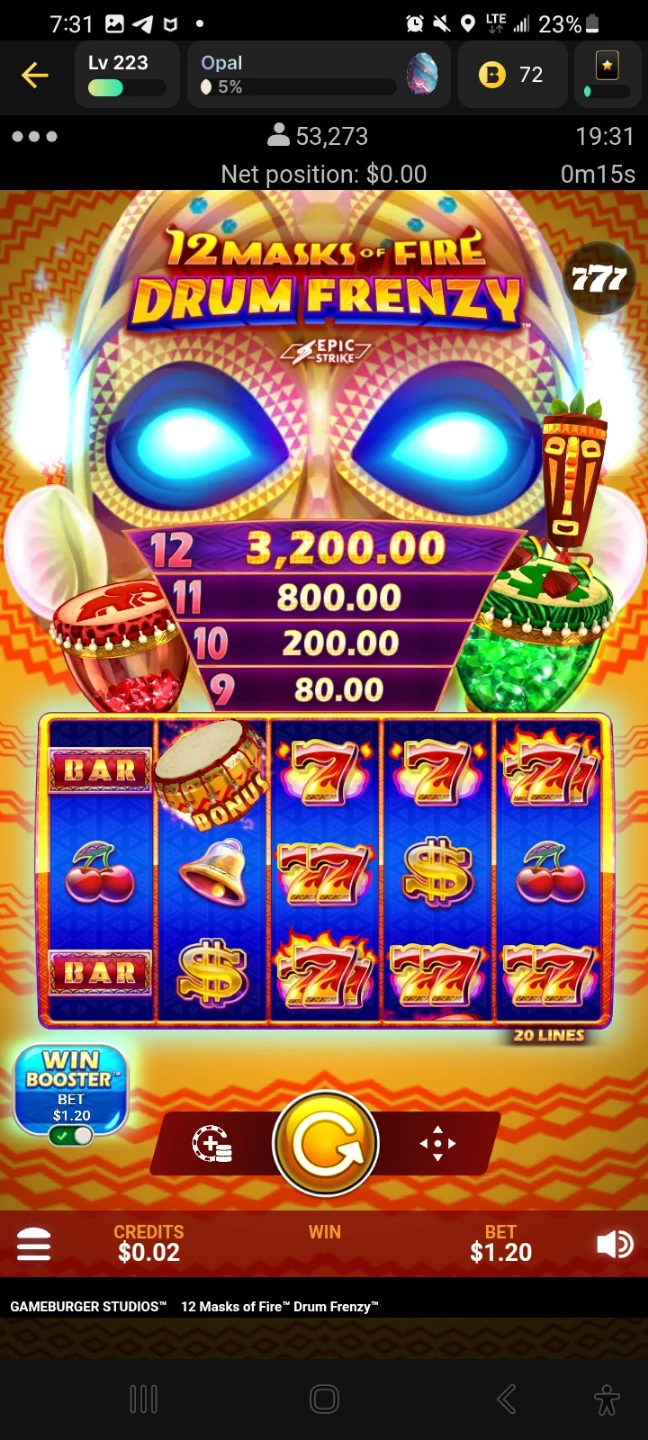12 Masks of Fire Drum Frenzy Epic Strike Slot Game - photo 2