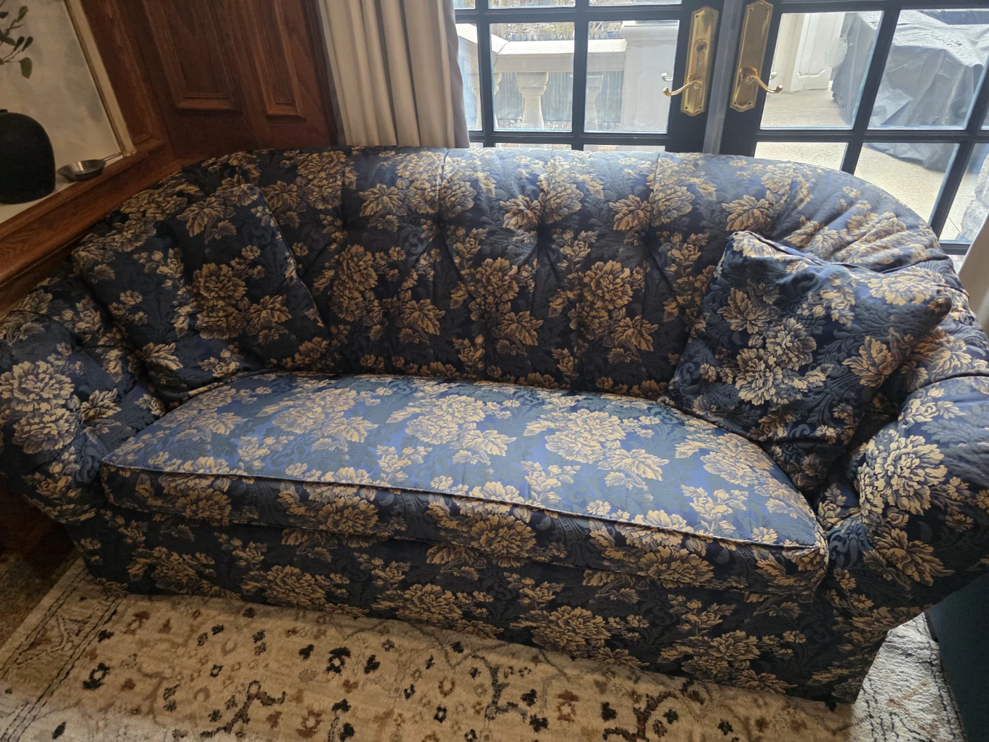Floral Print Sofa with Decorative Pillow - photo 2