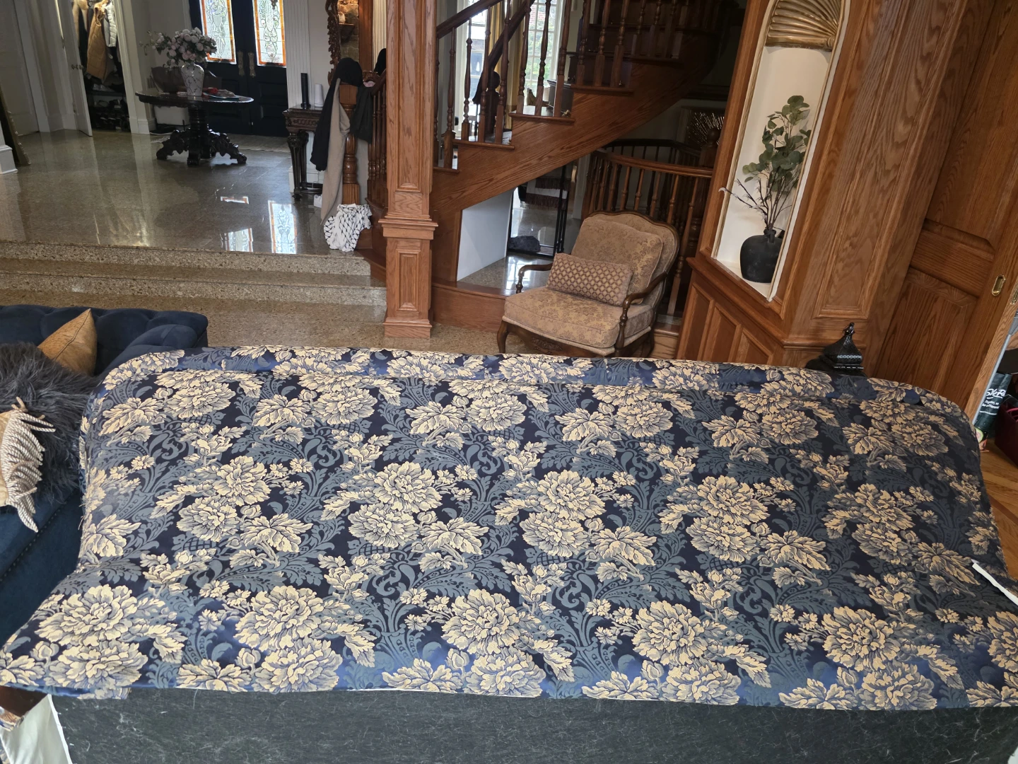 Floral Print Sofa with Decorative Pillow - photo 4