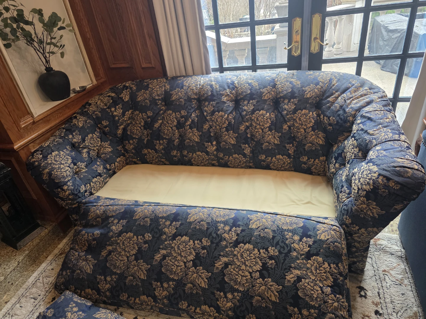 Floral Print Sofa with Decorative Pillow - photo 5