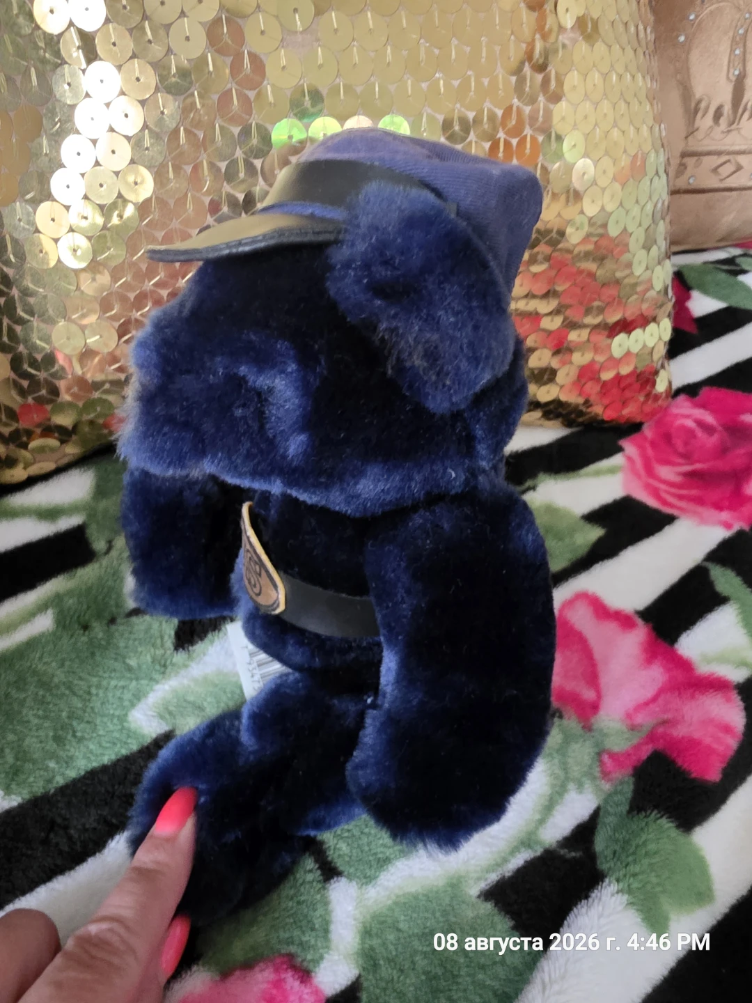 Blue US Teddy Bear with Hat