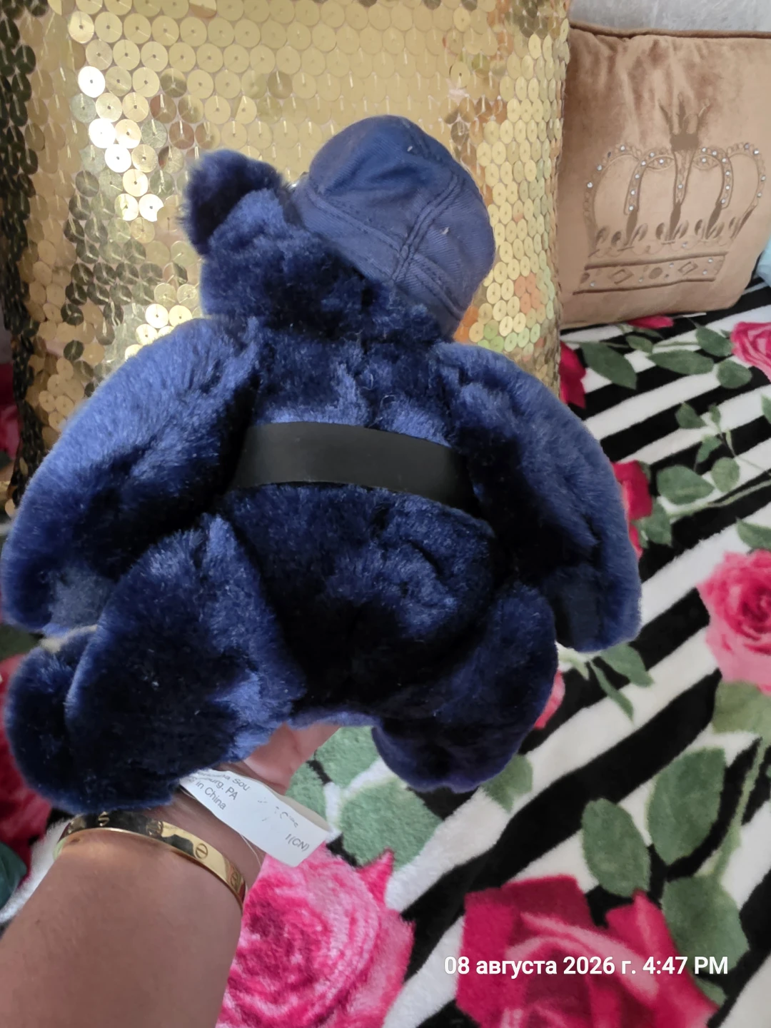 Blue US Teddy Bear with Hat - photo 3