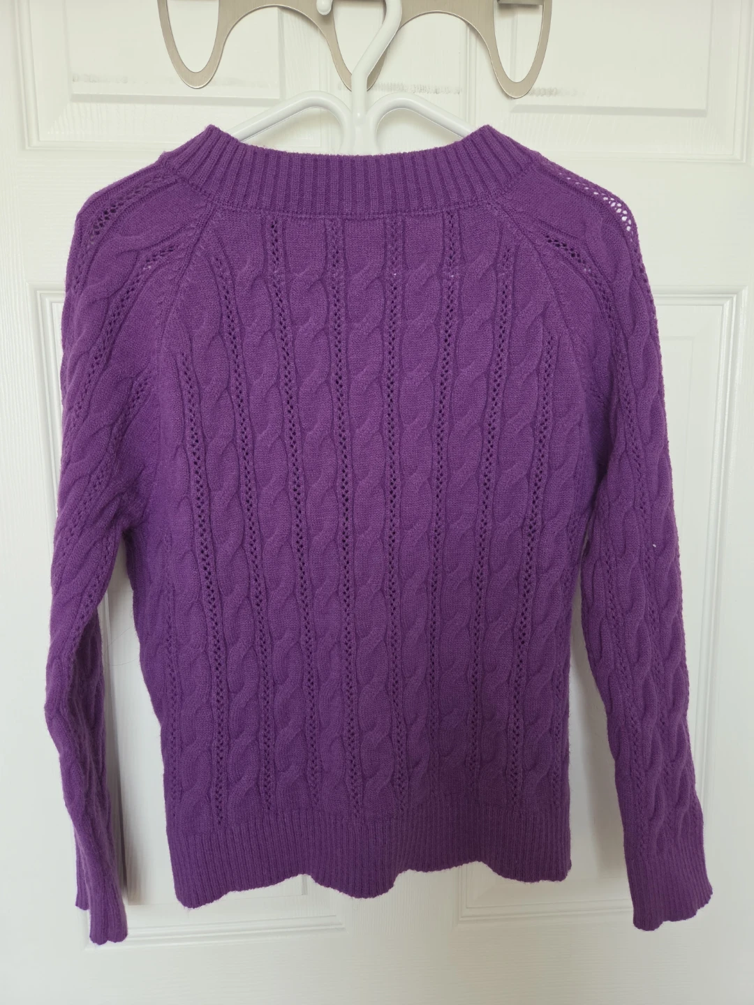 Purple Cable Knit Cardigan - photo 3