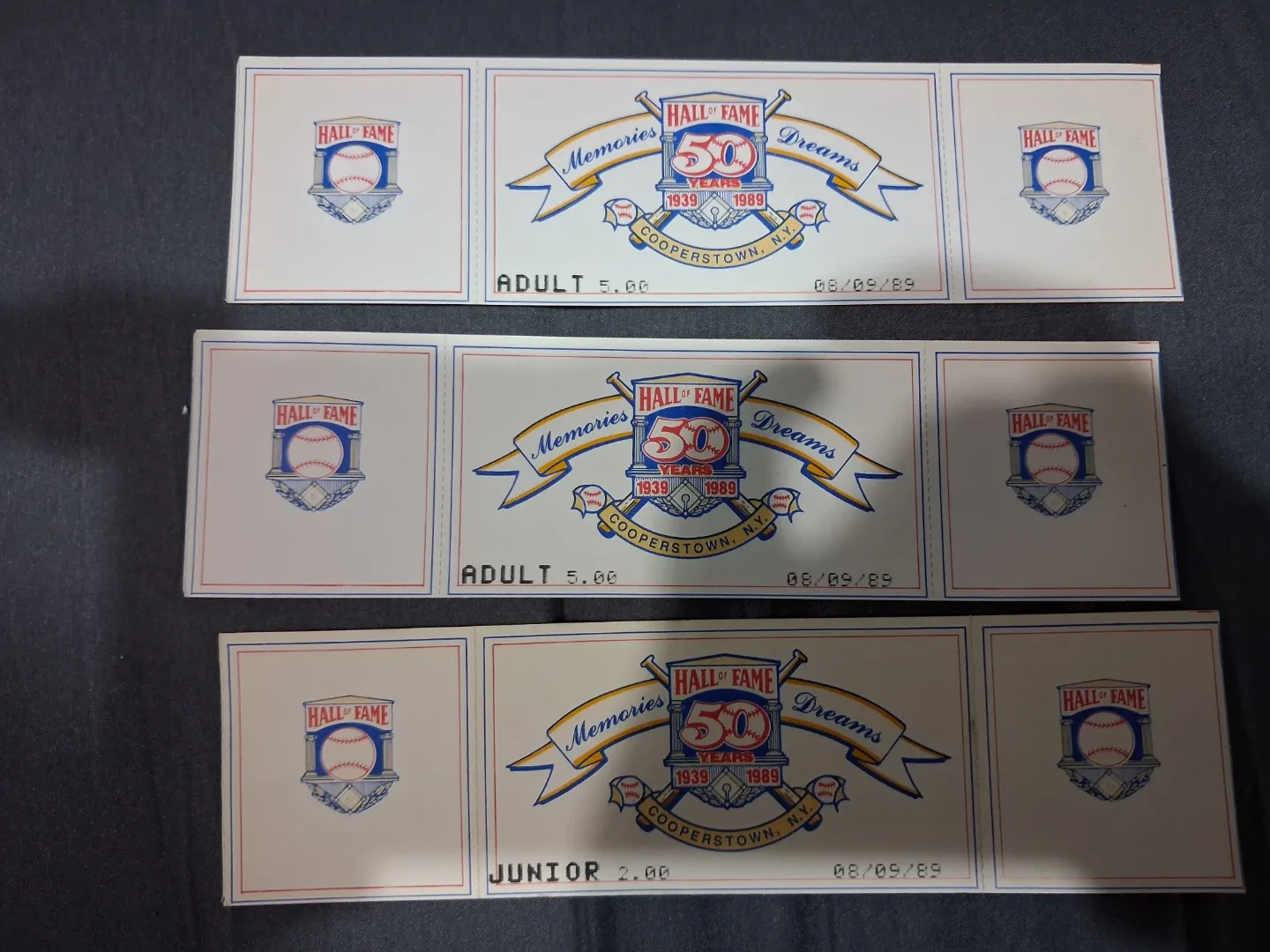 1989 Hall of Fame Ticket stub- Cooperstown NY 1989