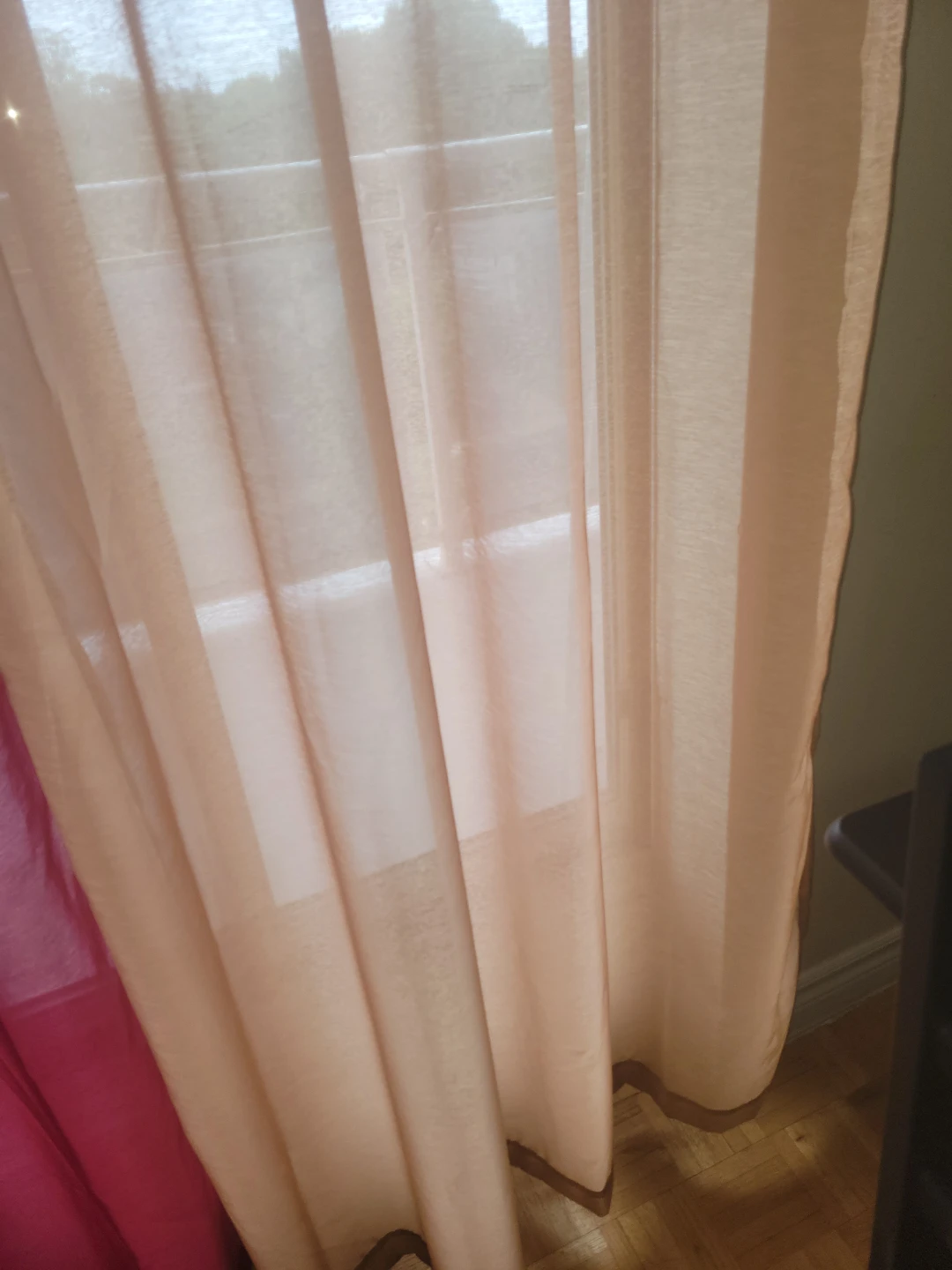 2 Semi Sheer Curtain Panels- Gold - photo 3