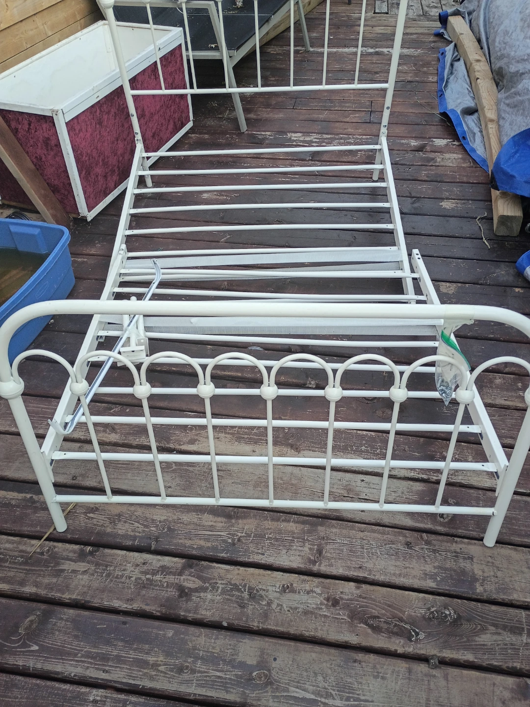 White Metal Crib Frame