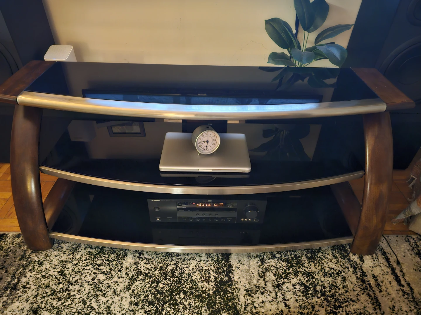 Media Console Stand - Wood & Glass - photo 2