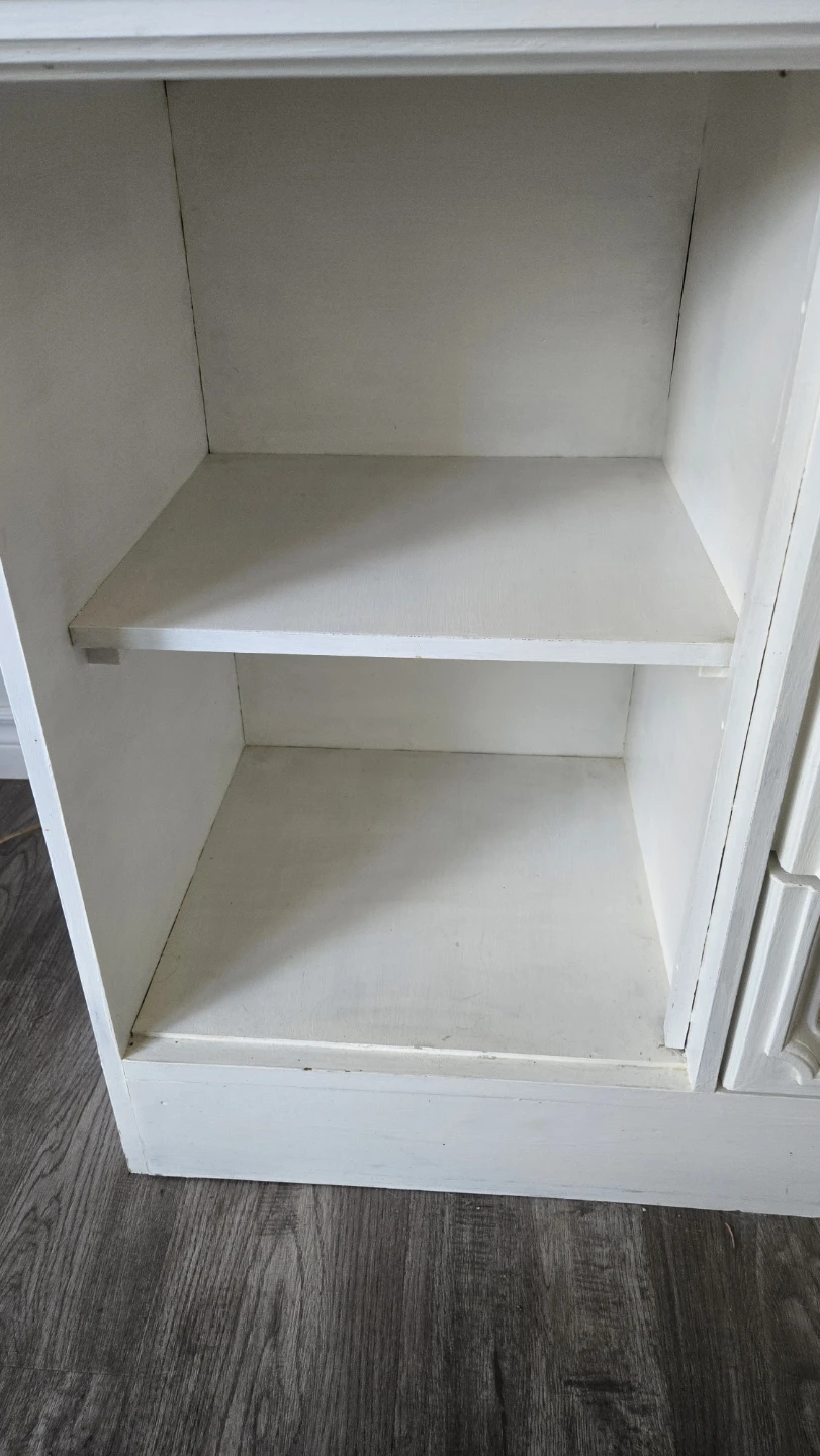 White Media Console with 3 Drawers and Shelves - photo 5