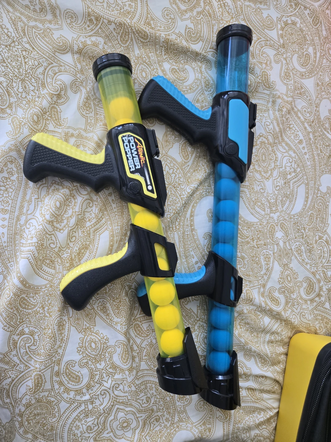 Atomic Power Popper Toy Guns (Yellow & Blue)