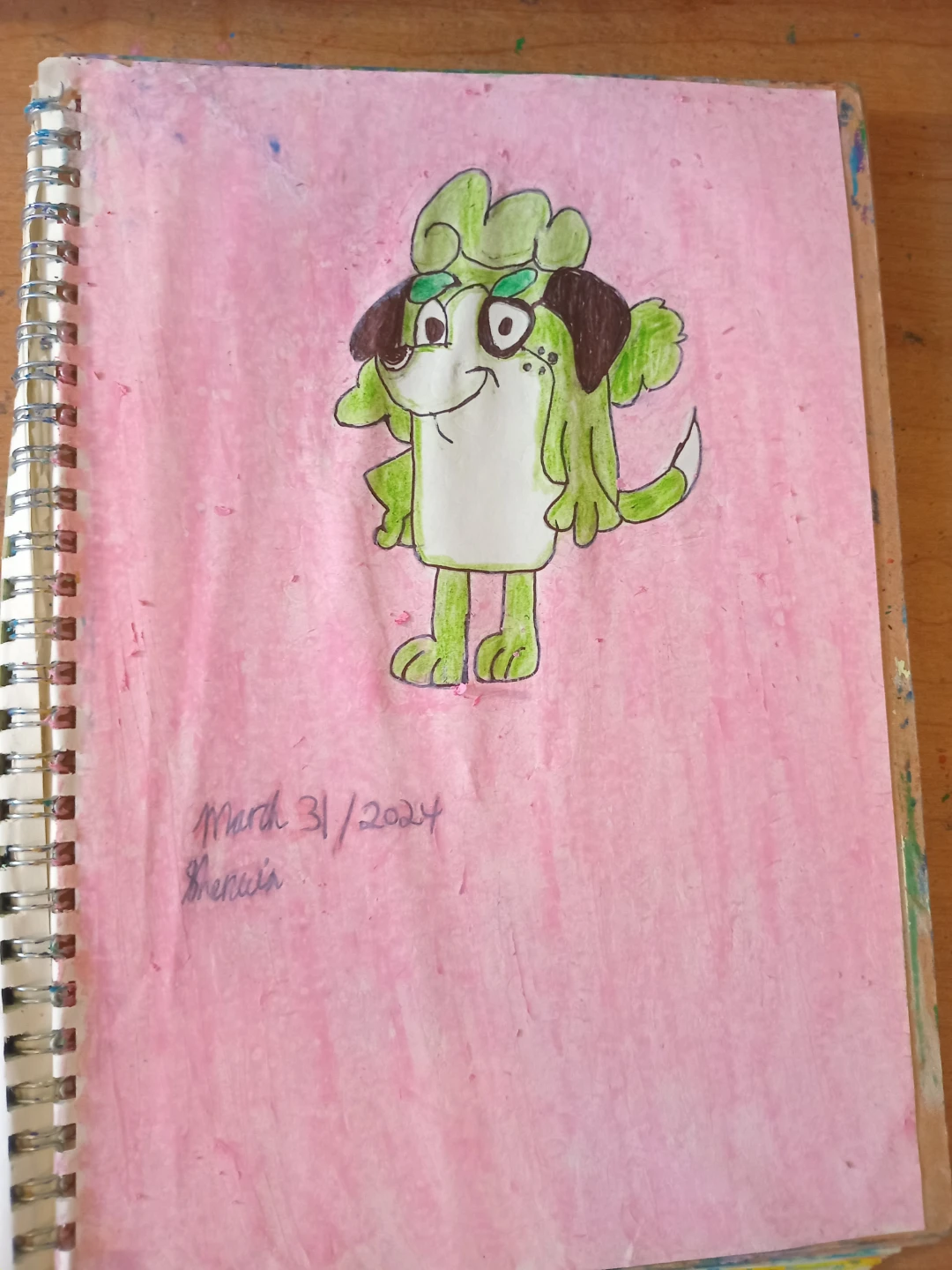 GREEN AND WHITE DOG BY CUSTOM ARTIST SHERWIN - photo 4