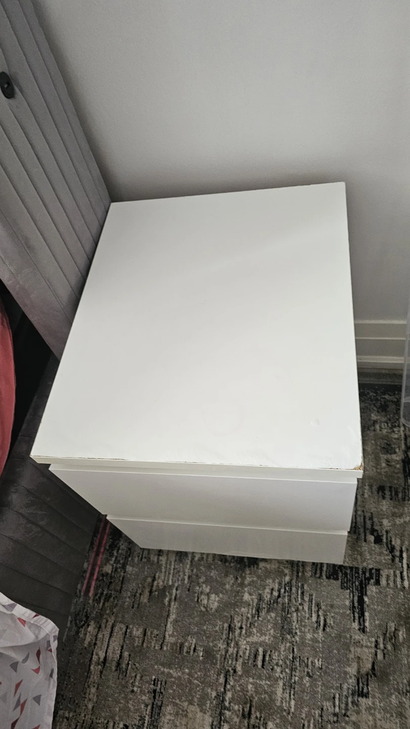 White 2-Drawer Nightstand - photo 3