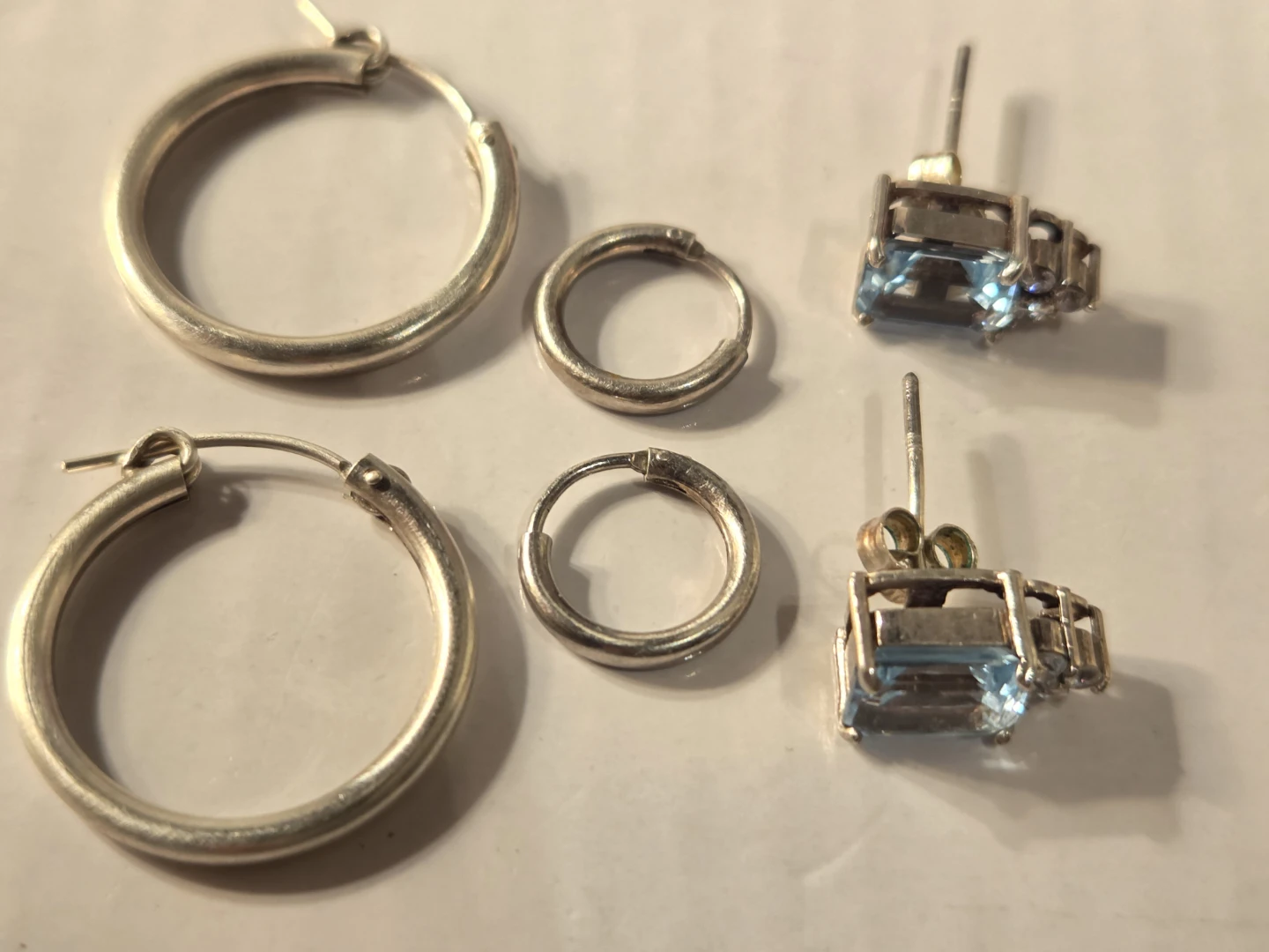 Lot of 3 pairs of sterling silver earrings - photo 2
