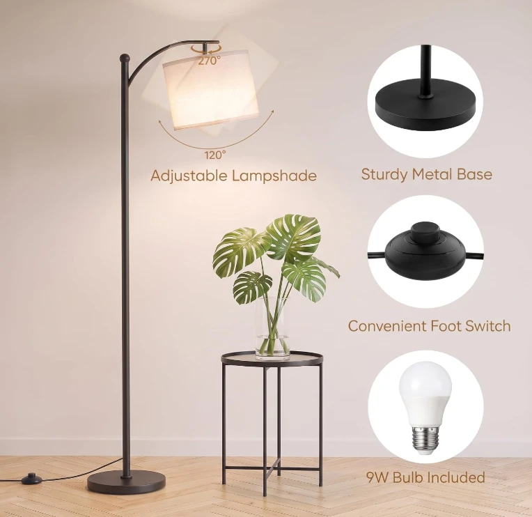 Arc Floor Lamp with Adjustable Shade - photo 5